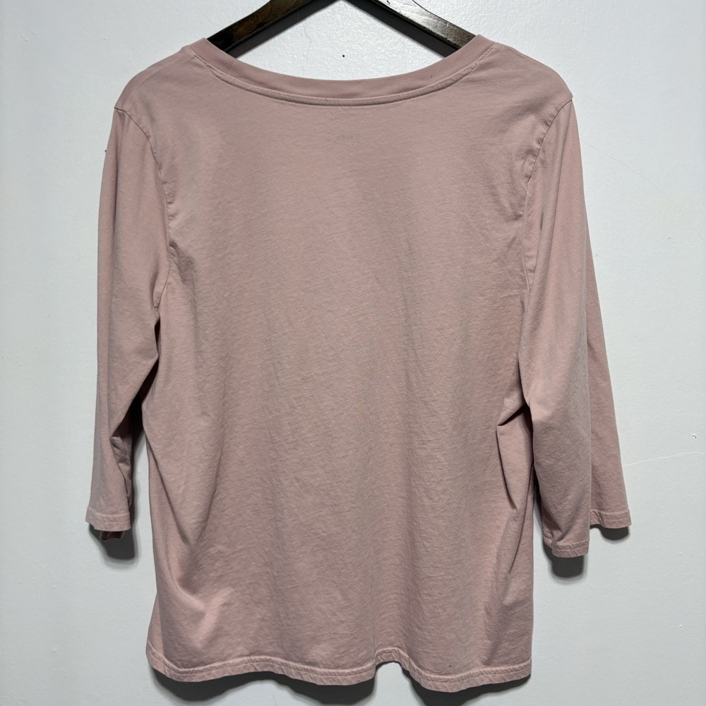PACT TShirt Womens XL Pale Pink 3/4 Sleeve Organic Cotton Soft Scoop Neck - Picture 4 of 6